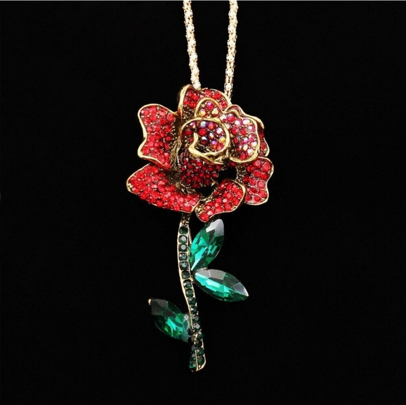 Rose Brooch Necklace - Picture 4 of 4